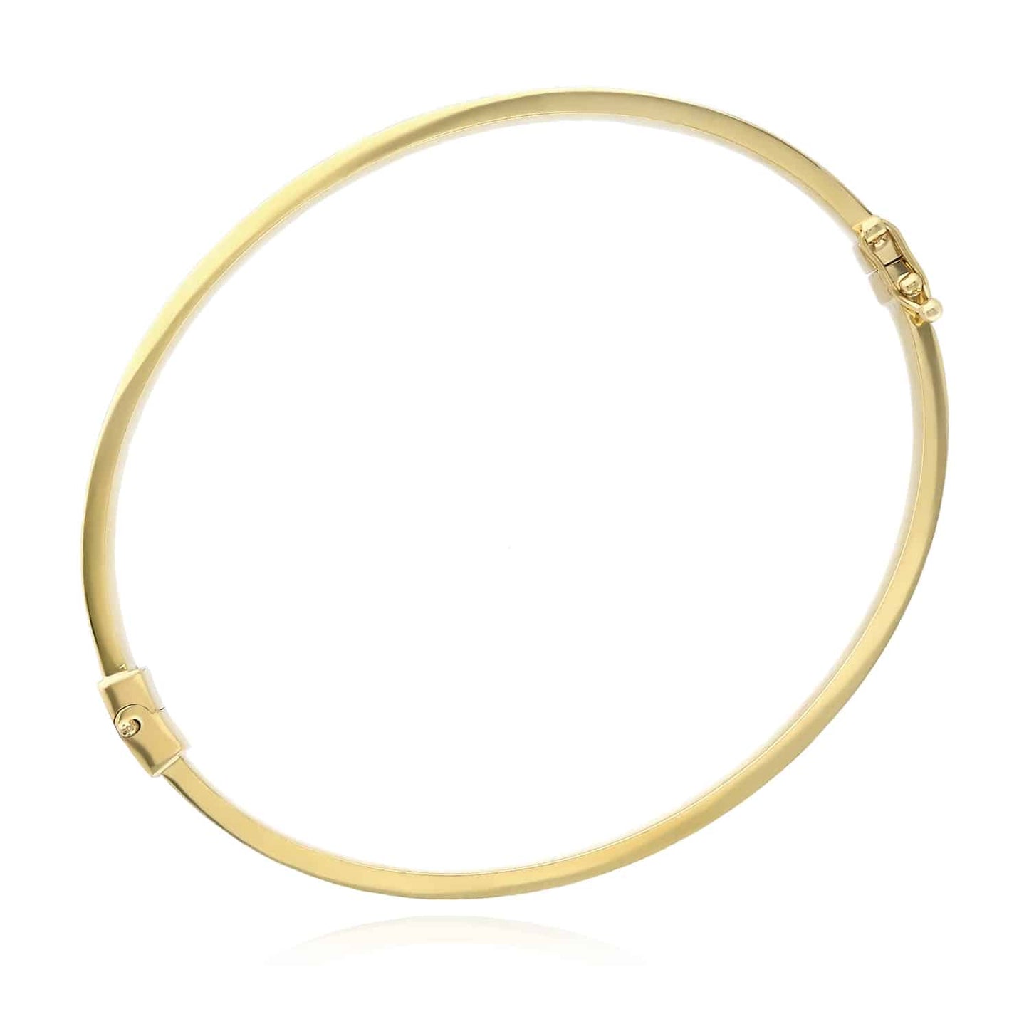 10K Gold Yellow 5mm Diamond-Cut Bangle Bracelet 6.75"