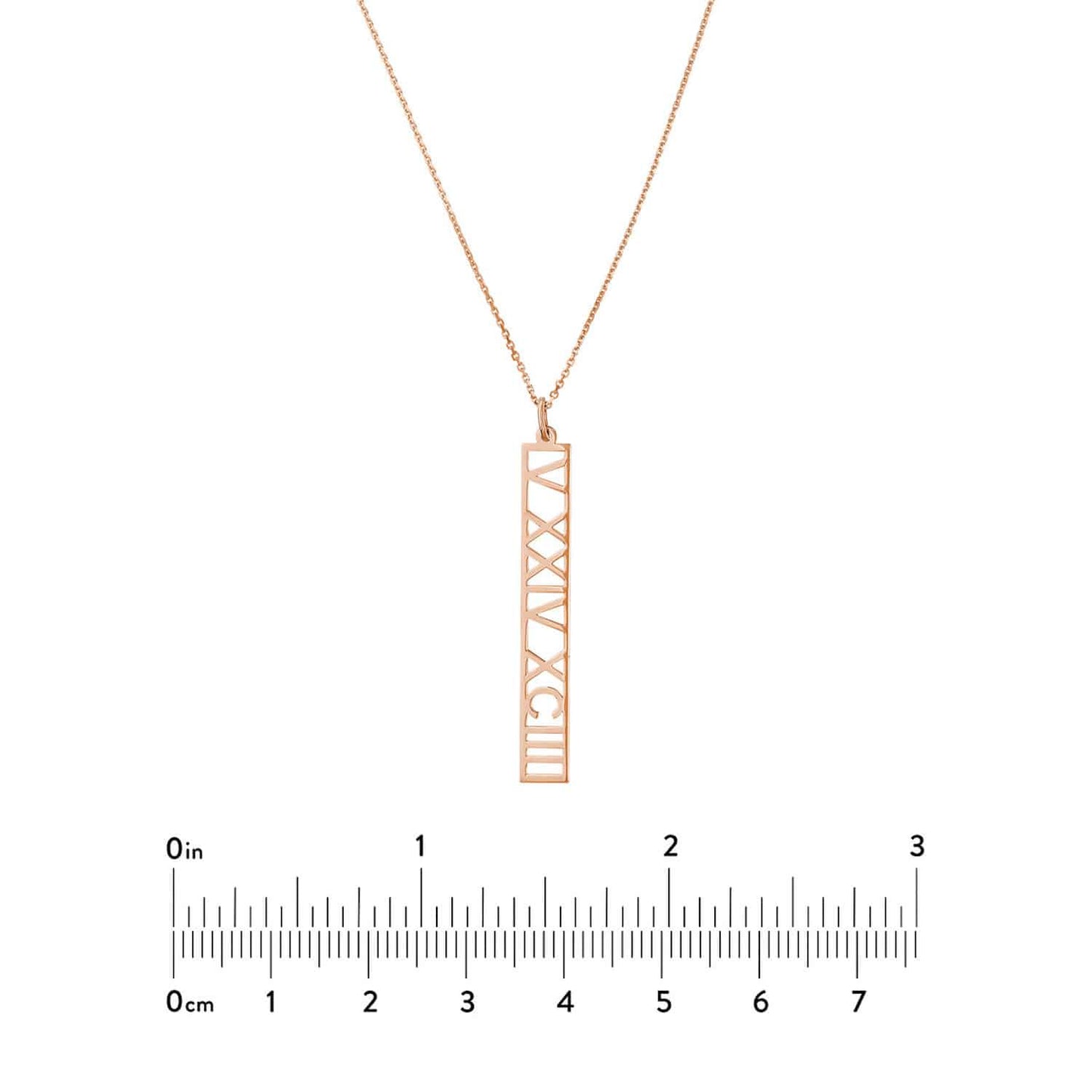 Customizable 14K Yellow Gold White Rose Vertical Nameplate 14"-18" Adjustable Necklace