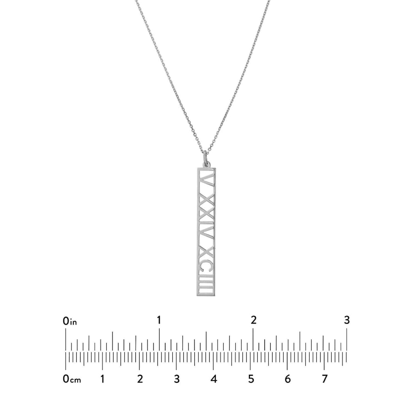 Customizable 14K Yellow Gold White Rose Vertical Nameplate 14"-18" Adjustable Necklace