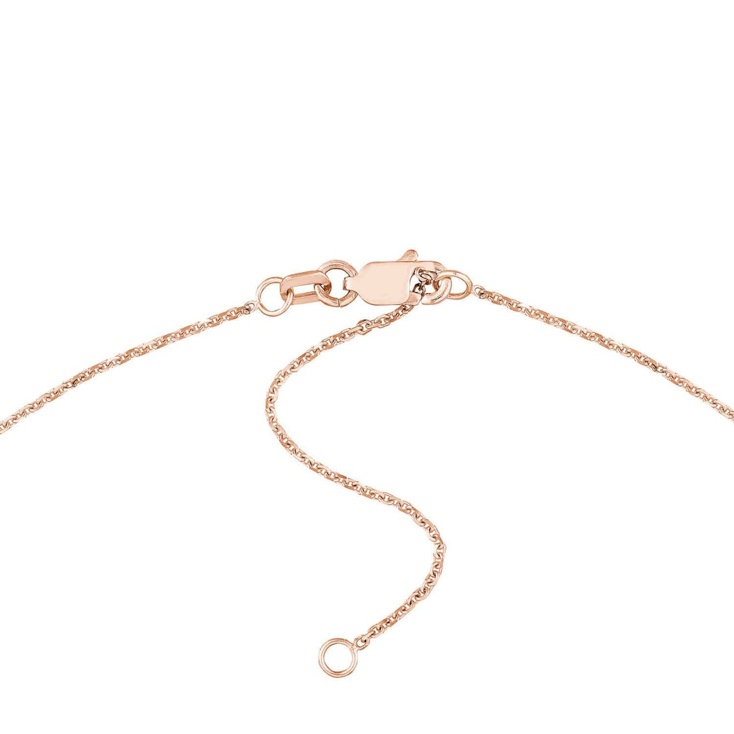 Customizable 14K Yellow White Rose Gold Block Font Nameplate Necklace (Solid Links) 14"-18" Adjustable