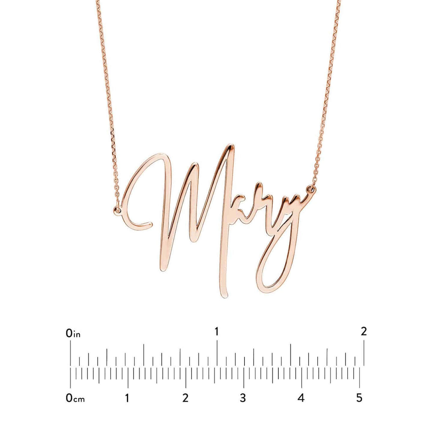 Customizable 14K Yellow Gold Signature Nameplate Necklace (Solid Links) 14"-Adjustable