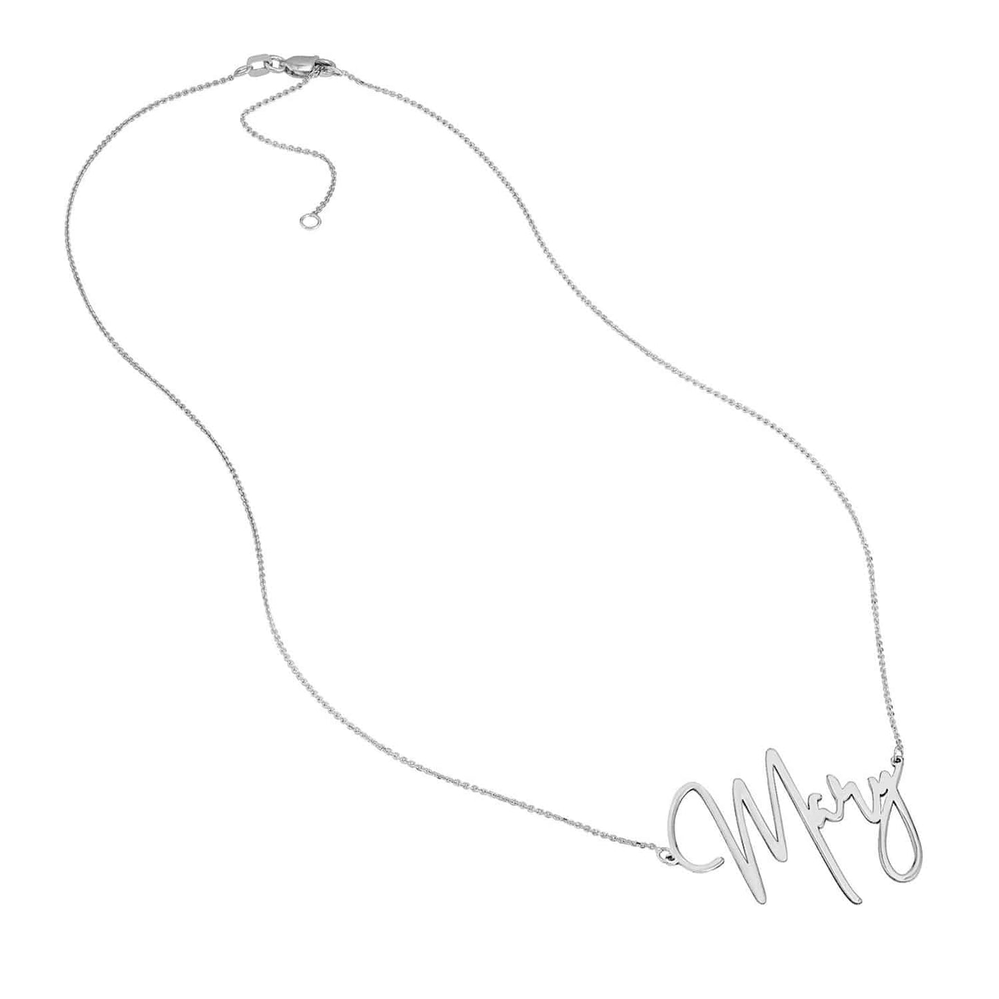 Customizable 14K Yellow Gold Signature Nameplate Necklace (Solid Links) 14"-Adjustable