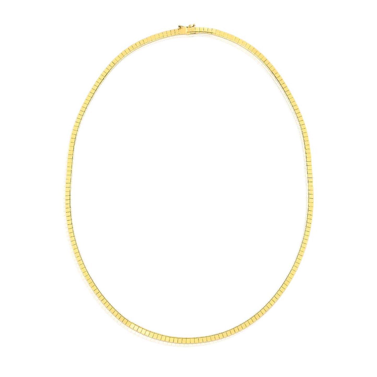 14K Gold 3.2mm Omega Cubetto Necklace 16"-20"