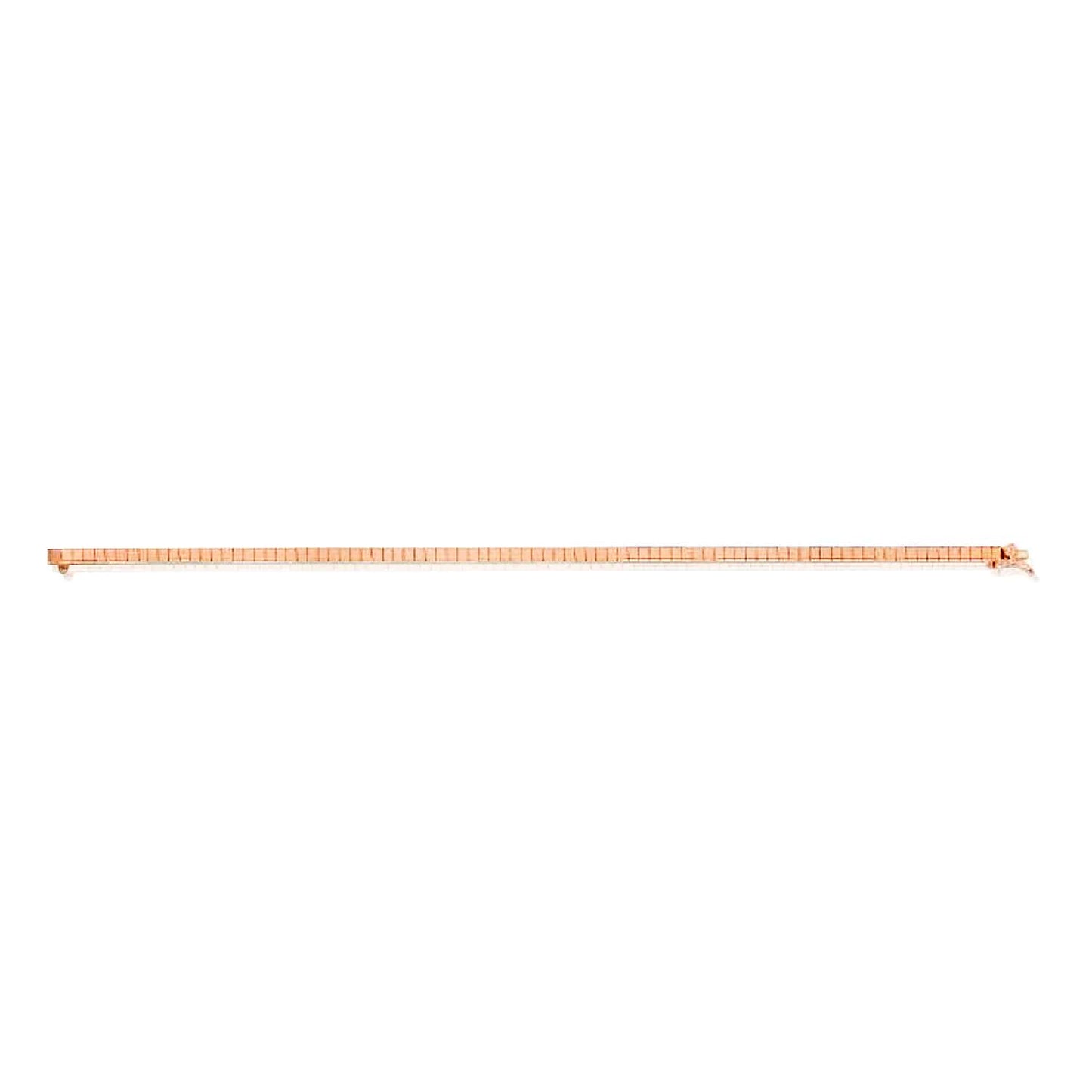 14K Real Gold Yellow White Rose 3.2mm Security Safety Lock Cubetto Omega Bracelet 7"