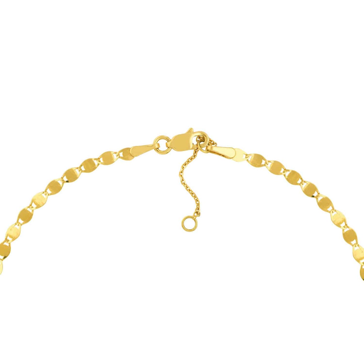 14K Real Gold Yellow Valentino Anklet Bracelet 9"-10" Adjustable