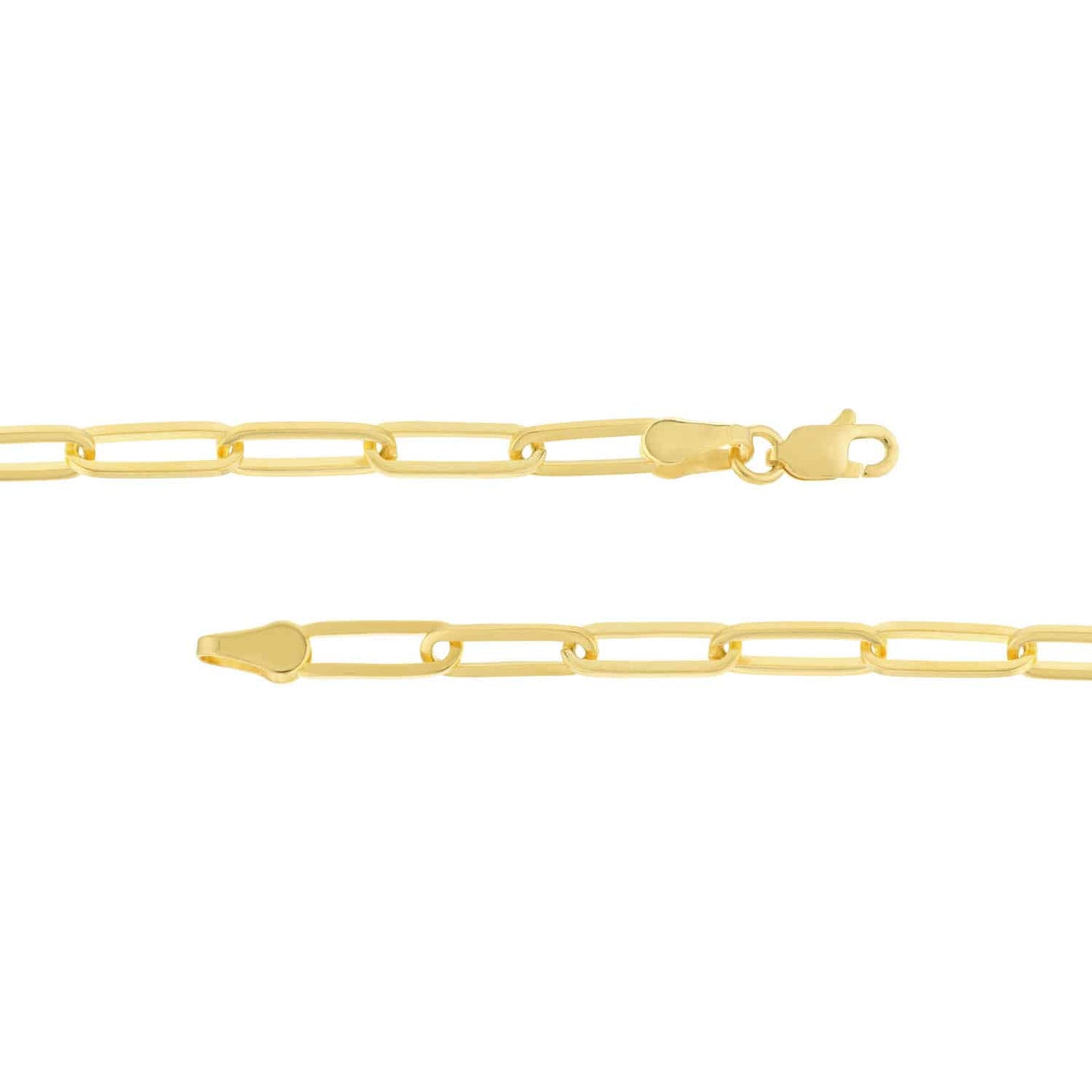 14K Real Gold Yellow 3.8mm Paperclip Antique Coin Bracelet 7.25"