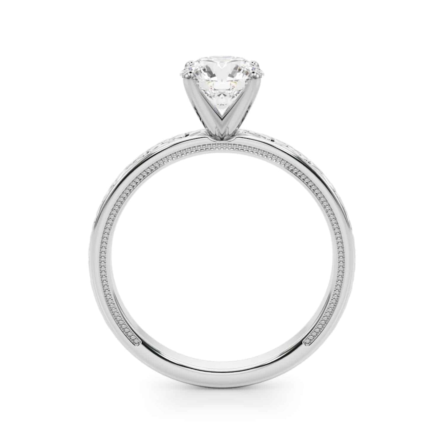 1CT Lab-Grown Diamond 18K Gold White Hearts X Ornaments Engagement Ring