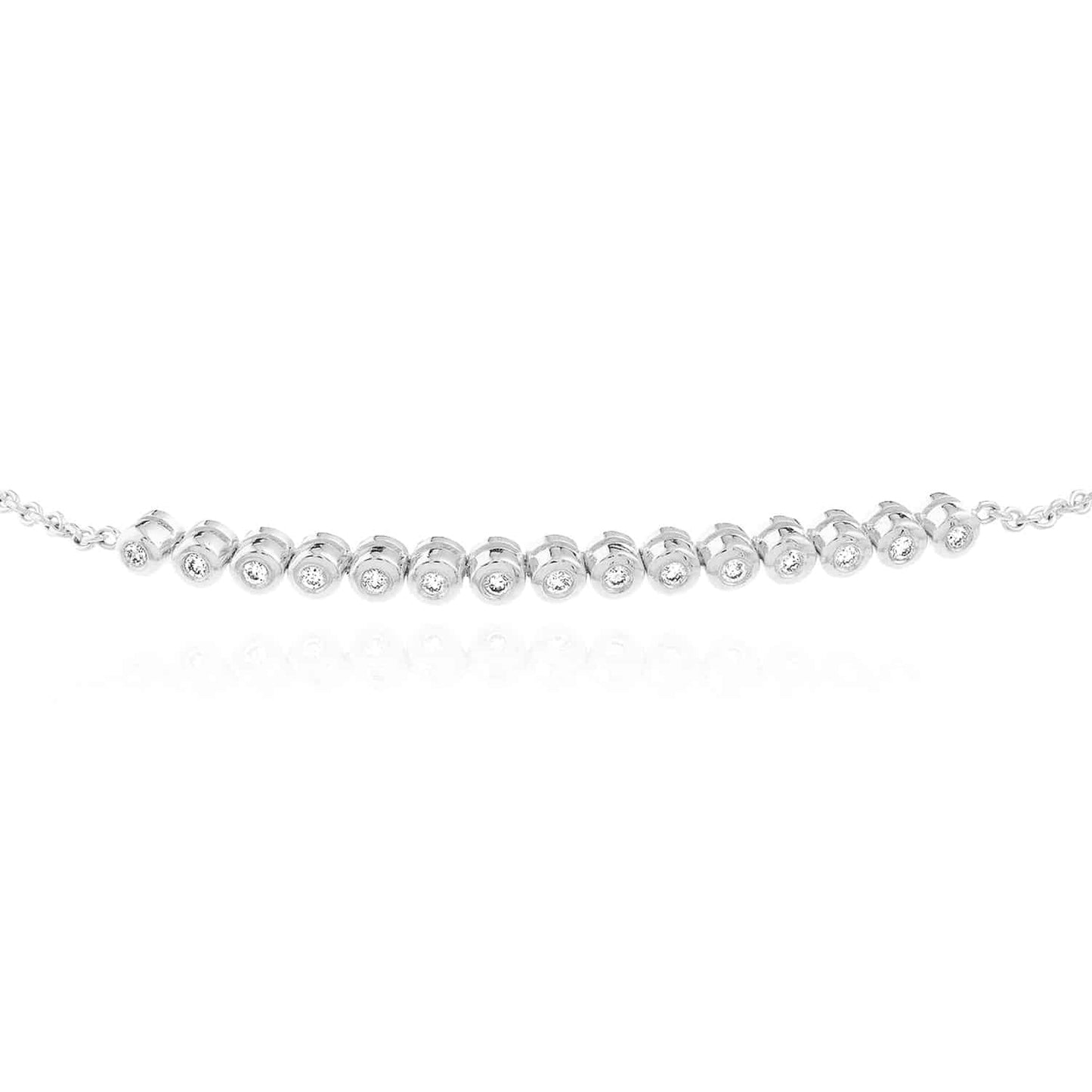 0.20CTW Real Diamond 14K Real Gold Yellow White Tennis Bolo Bracelet 9.5" Adjust.