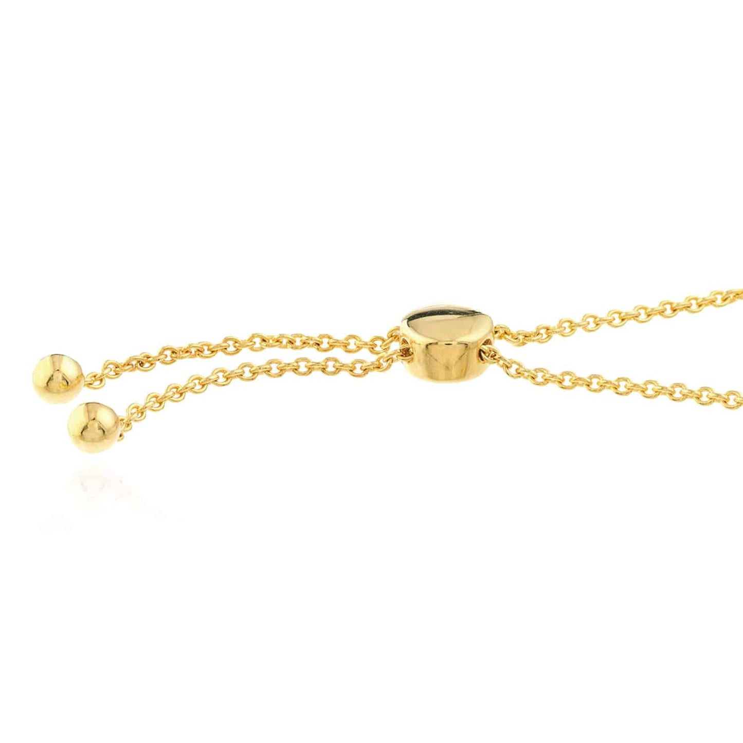 0.20CTW Real Diamond 14K Real Gold Yellow White Tennis Bolo Bracelet 9.5" Adjust.