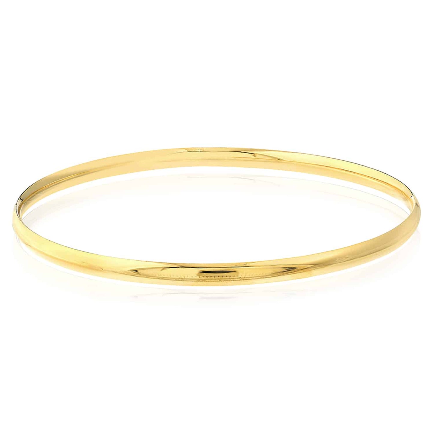 14K Real Gold Yellow White Rose Tube Slip-On Bangle Bracelet 8"
