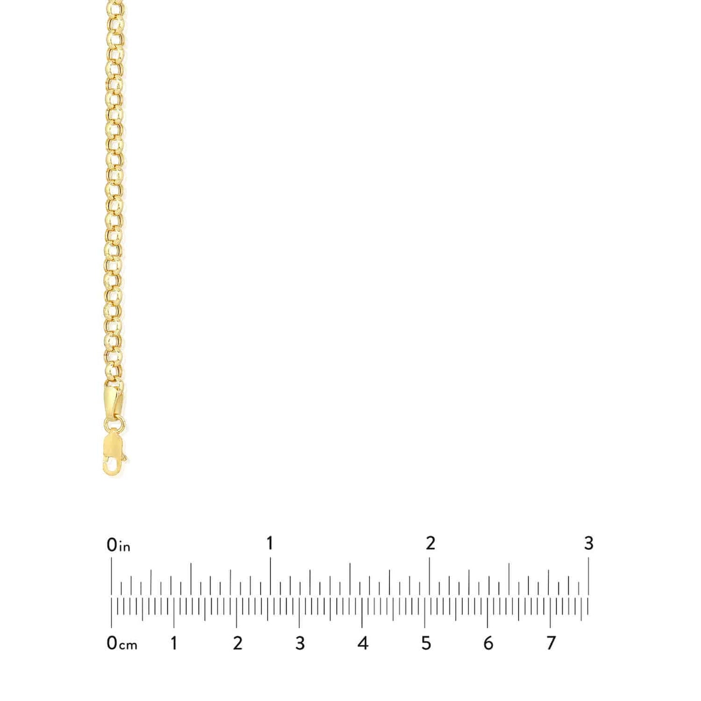 14K Yellow White Gold 3.8mm Rolo Bracelet (Hollow) 7.25"