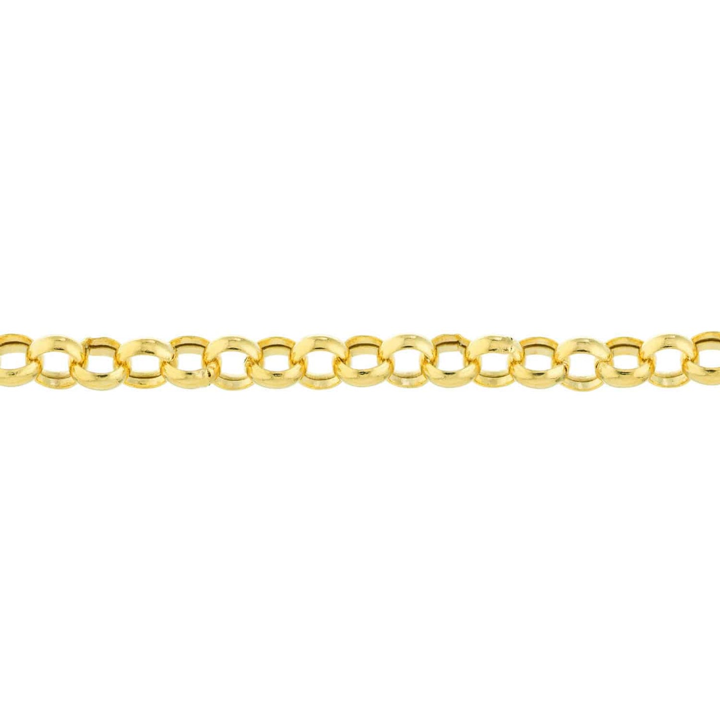 14K Real Gold Yellow 3.7mm Rolo Anklet Bracelet 10"