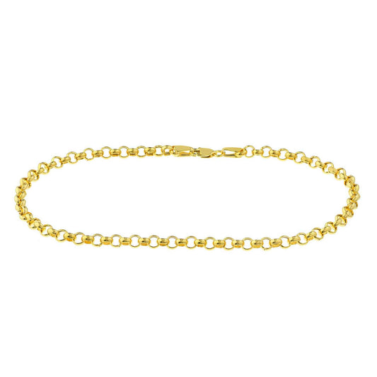 14K Yellow Gold 3.7mm Rolo Anklet (Hollow) 10"