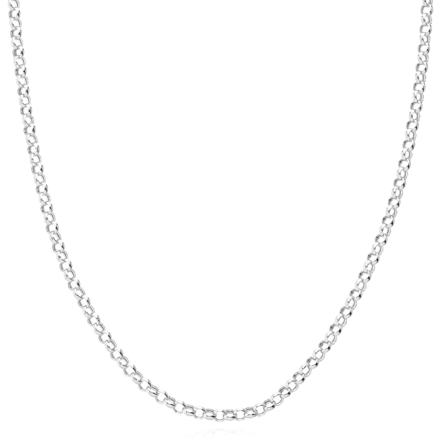 14K Real Gold Yellow White 4mm Rolo Chain Necklace 16"-24"