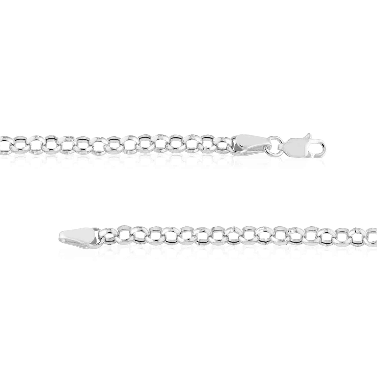 14K Real Gold Yellow White 4mm Rolo Chain Necklace 16"-24"
