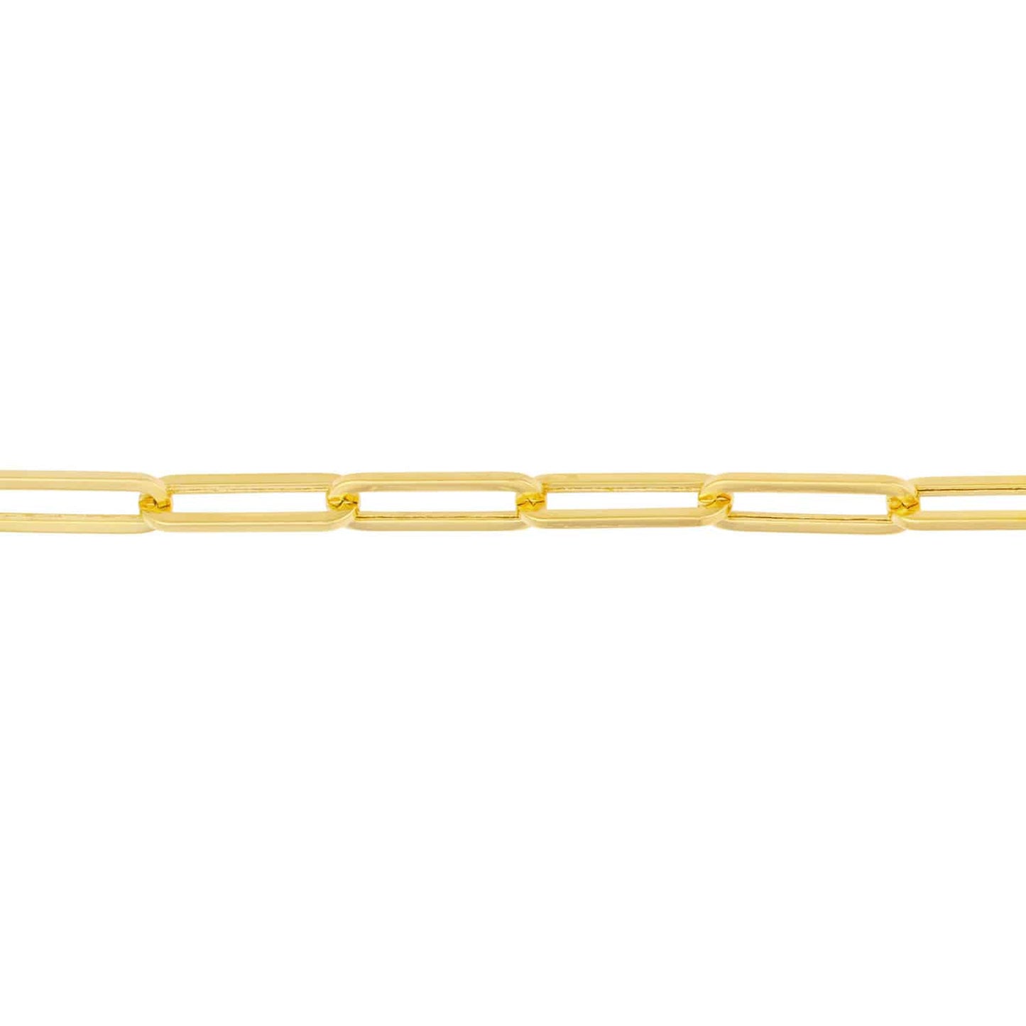 14K Real Gold Yellow 4mm Paperclip Anklet Bracelet 10"