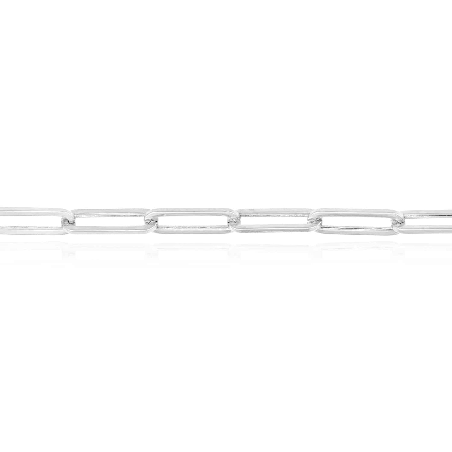 14K Real Gold Yellow White Rose 3.8mm Paperclip Bracelet 8"