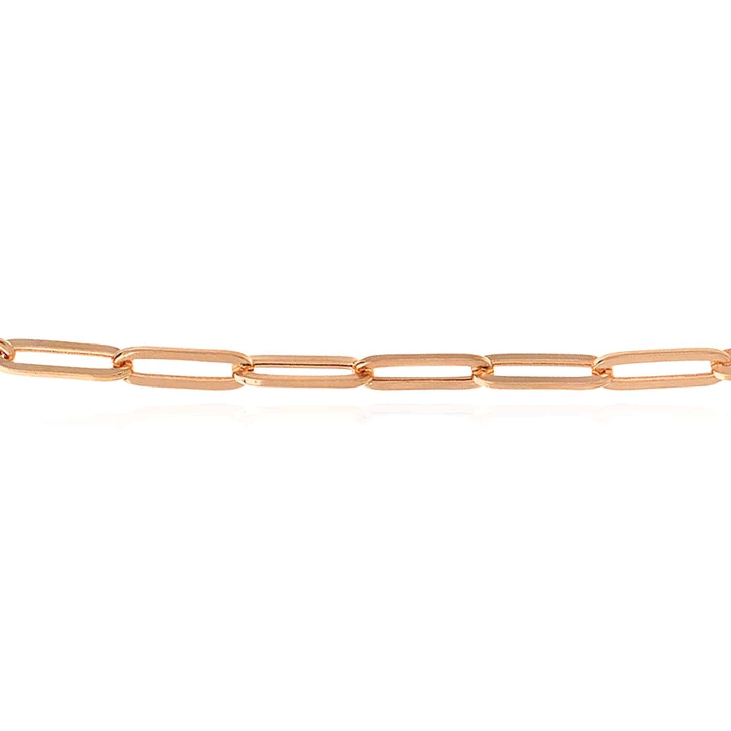 14K Real Gold Yellow White Rose 3.8mm Paperclip Chain Necklace 16"-30"