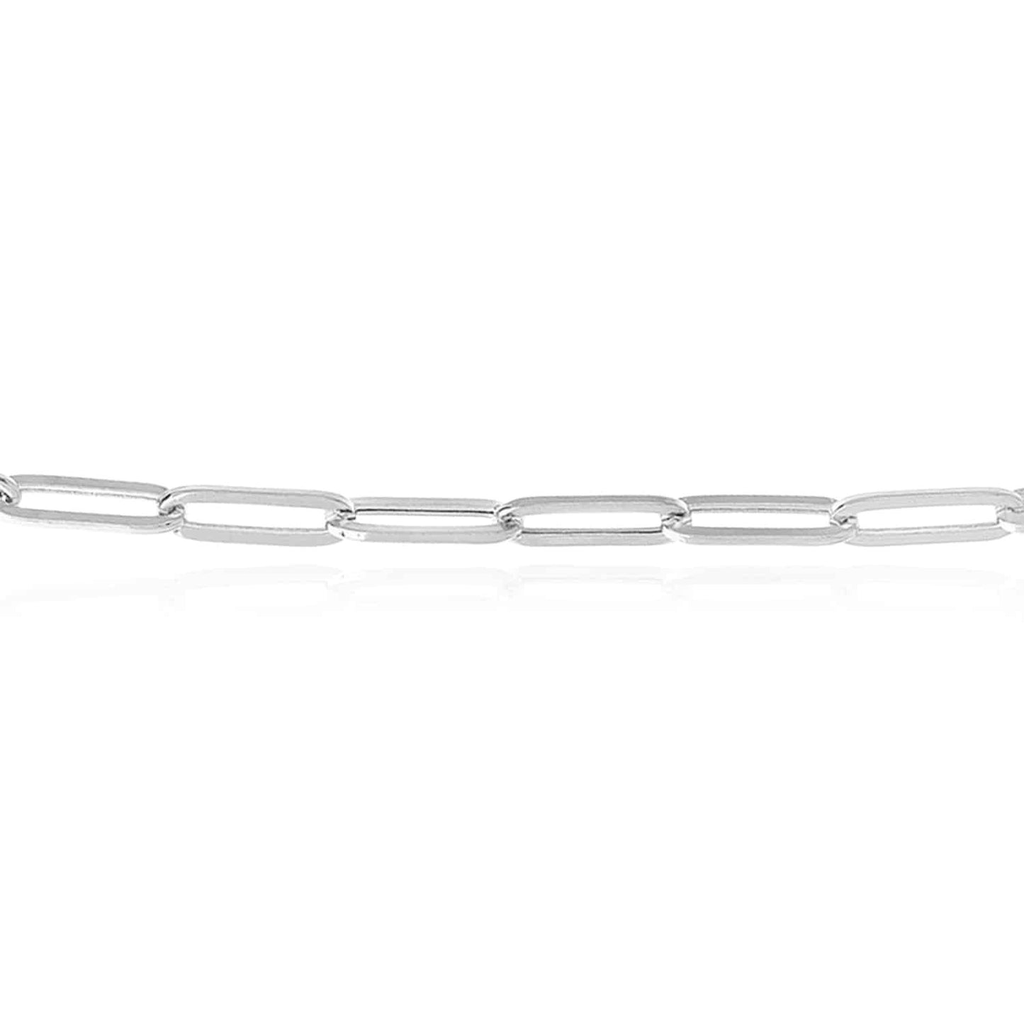 14K Real Gold Yellow White Rose 3.8mm Paperclip Chain Necklace 16"-30"