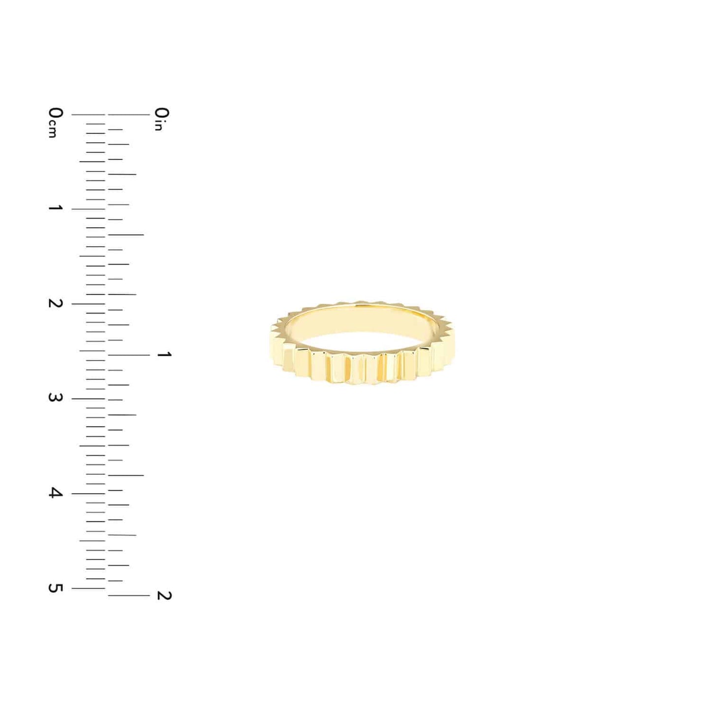 14K Real Gold Fluted Band Ring