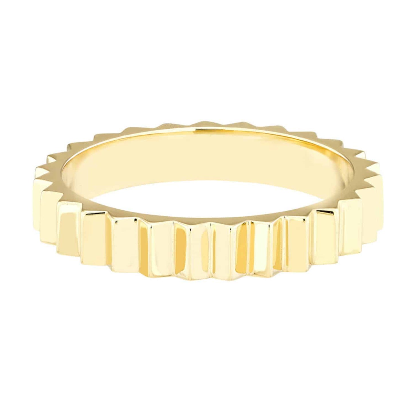 14K Real Gold Fluted Band Ring