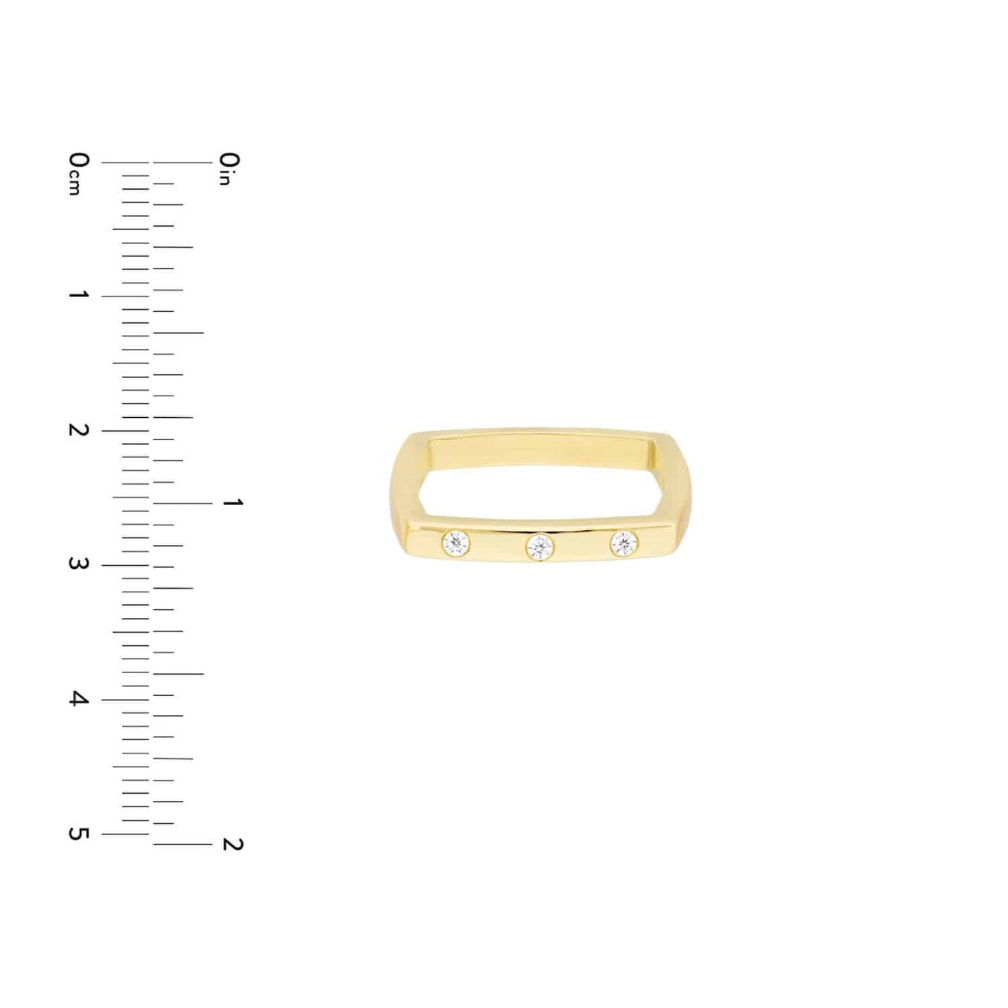 0.08CTW Real Diamond 14K Real Gold Bold Square Band Ring