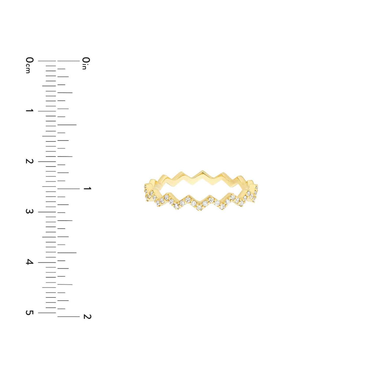0.19CTW Real Diamond 14K Real Gold Diamond Zig Zag Band Ring