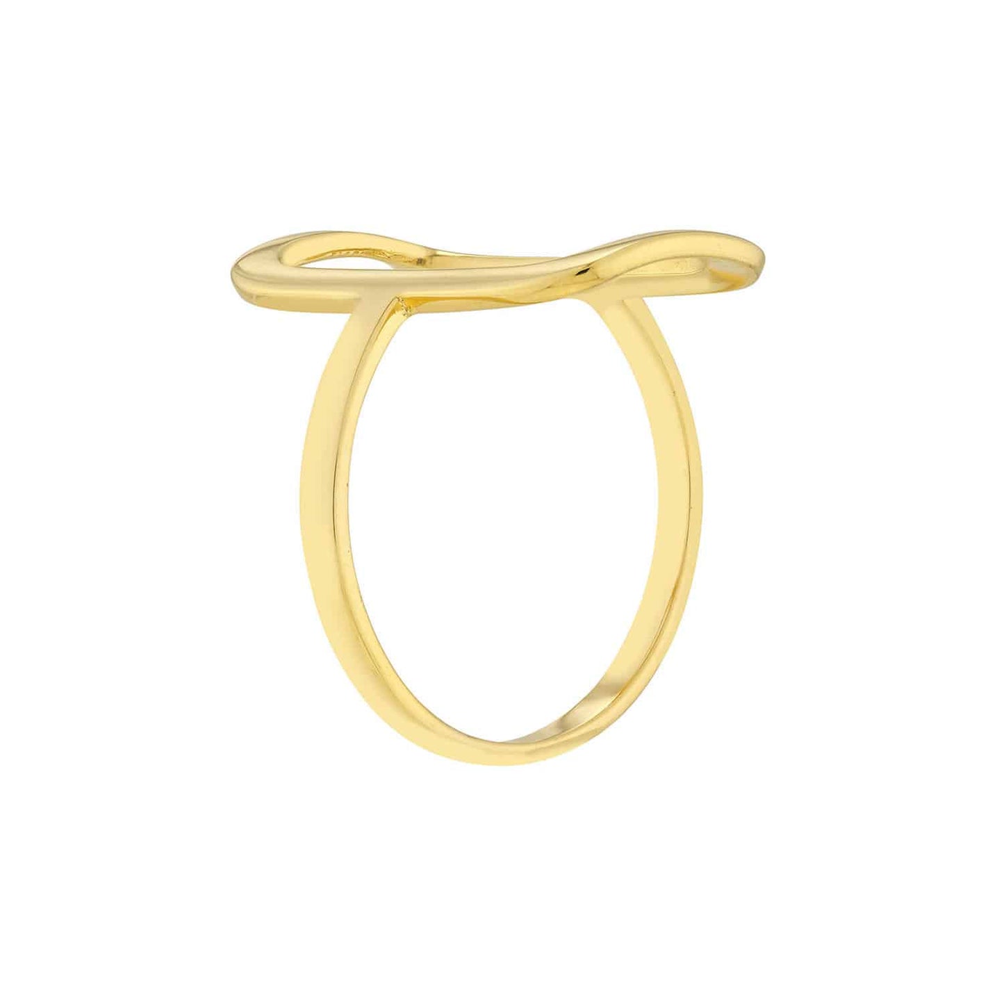 14K Real Gold Rectangular Frame Cocktail Ring