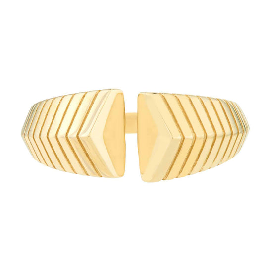 14K Gold Open Chevron Cuff Cocktail Ring