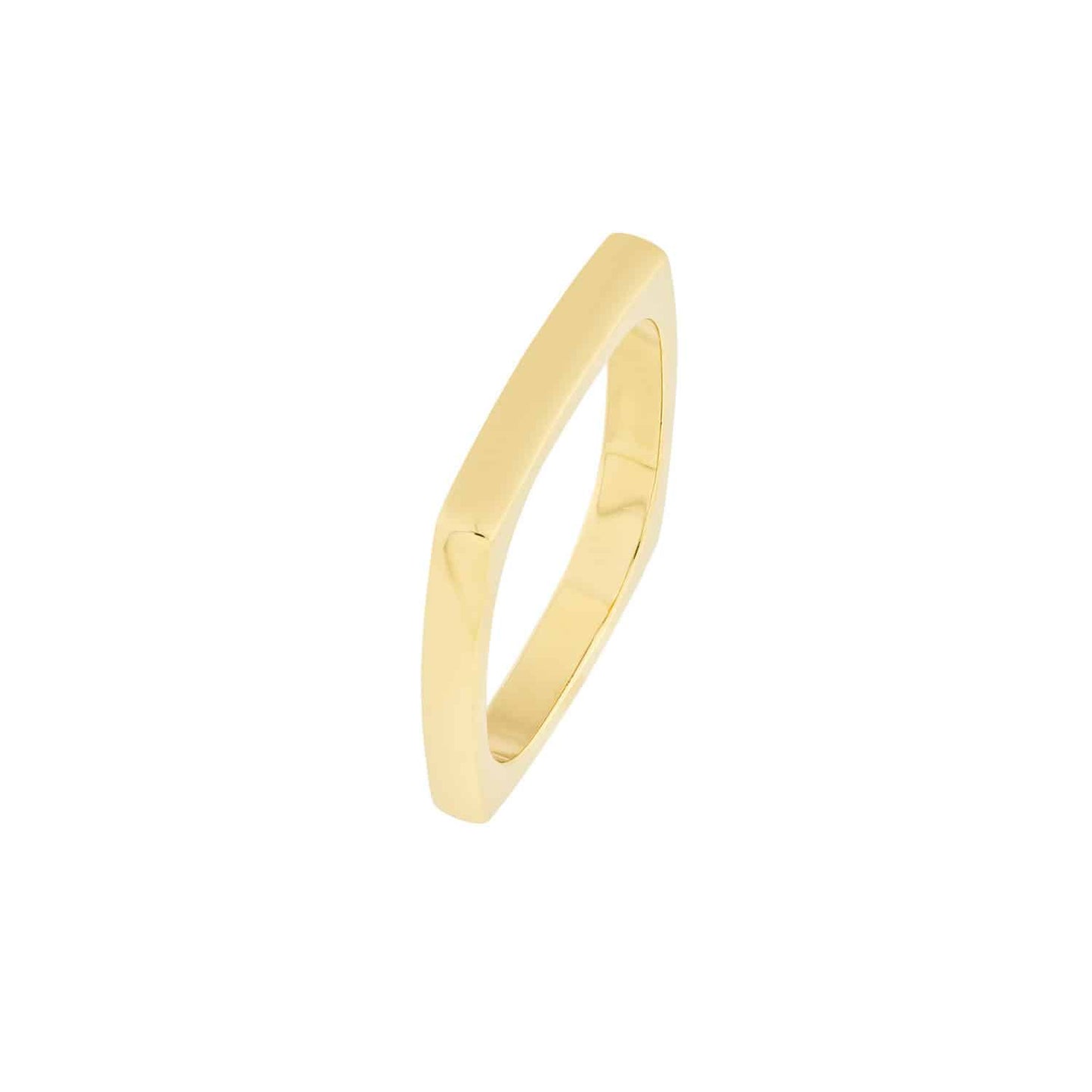 14K Real Gold Bold Square Stack Ring