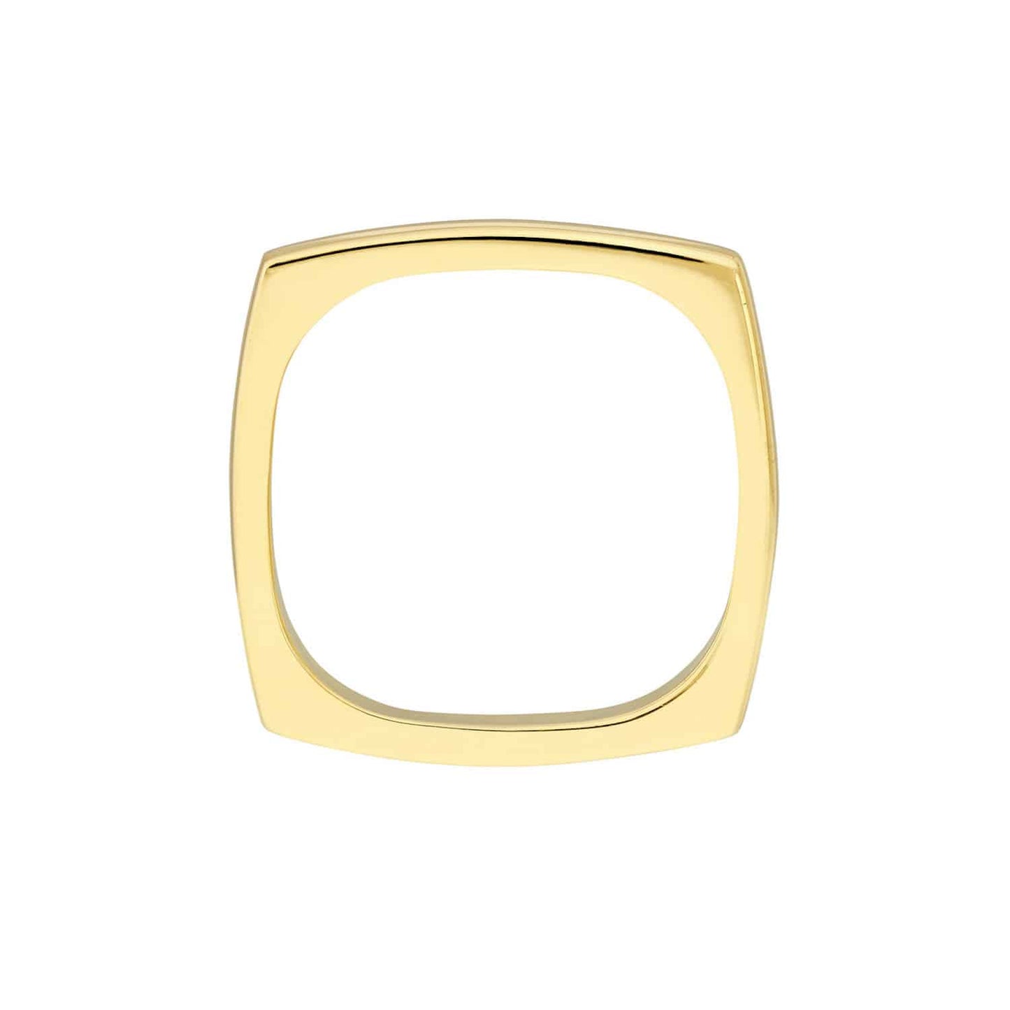 14K Real Gold Bold Square Stack Ring
