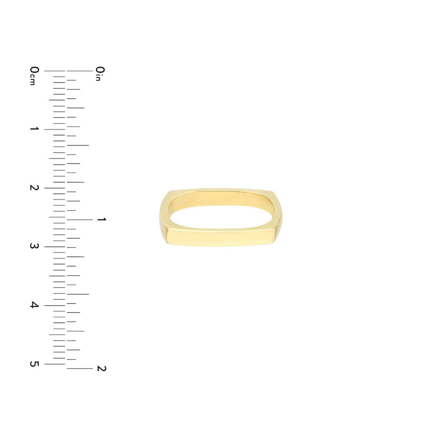 14K Real Gold Bold Square Stack Ring