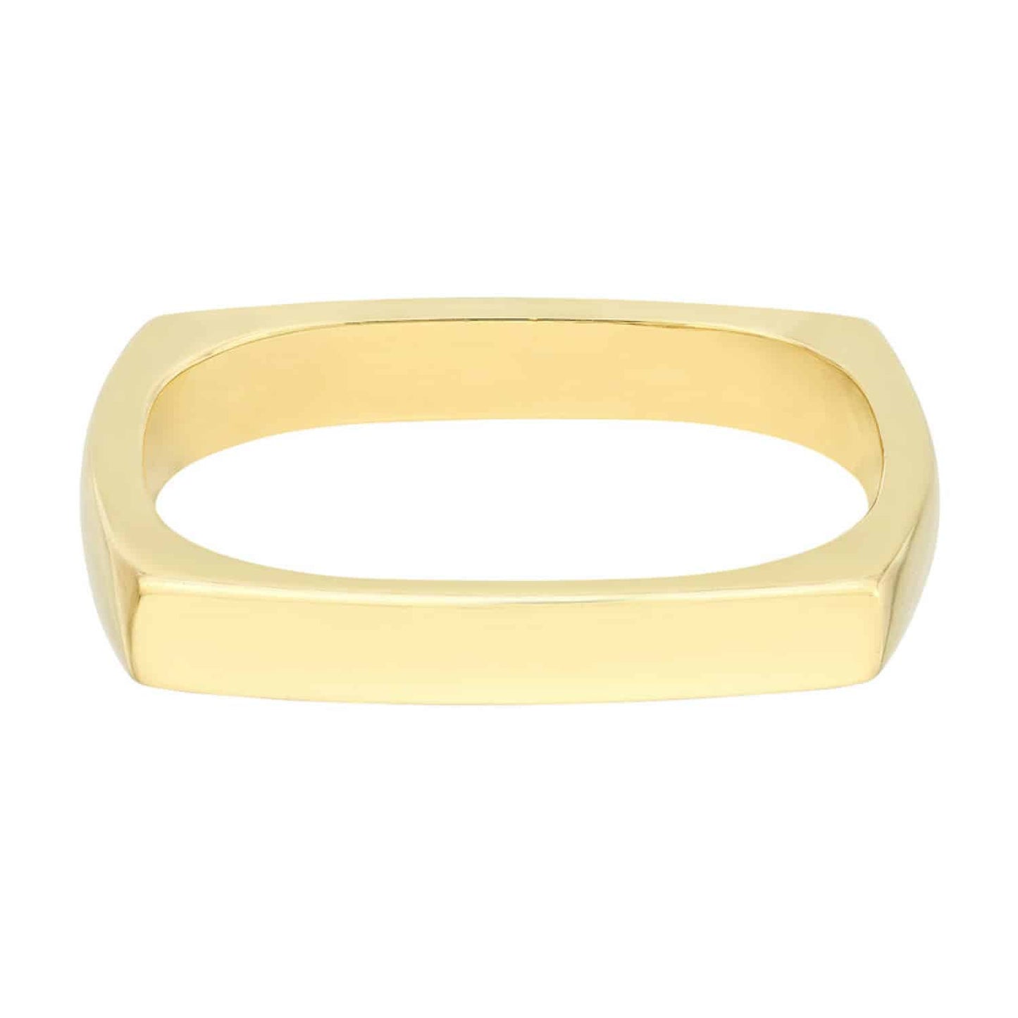 14K Real Gold Bold Square Stack Ring