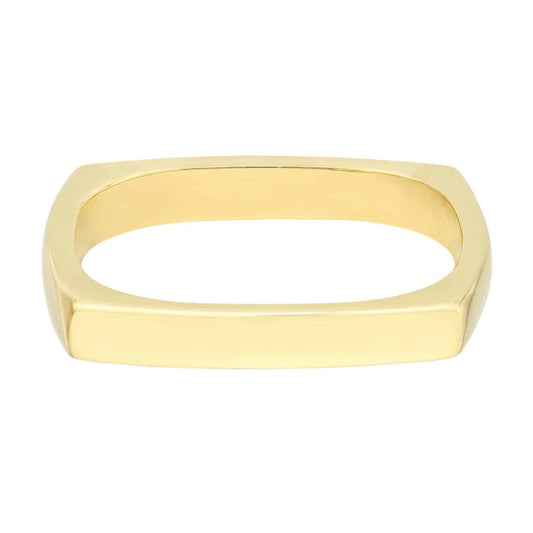 14K Gold Bold Square Stack Ring