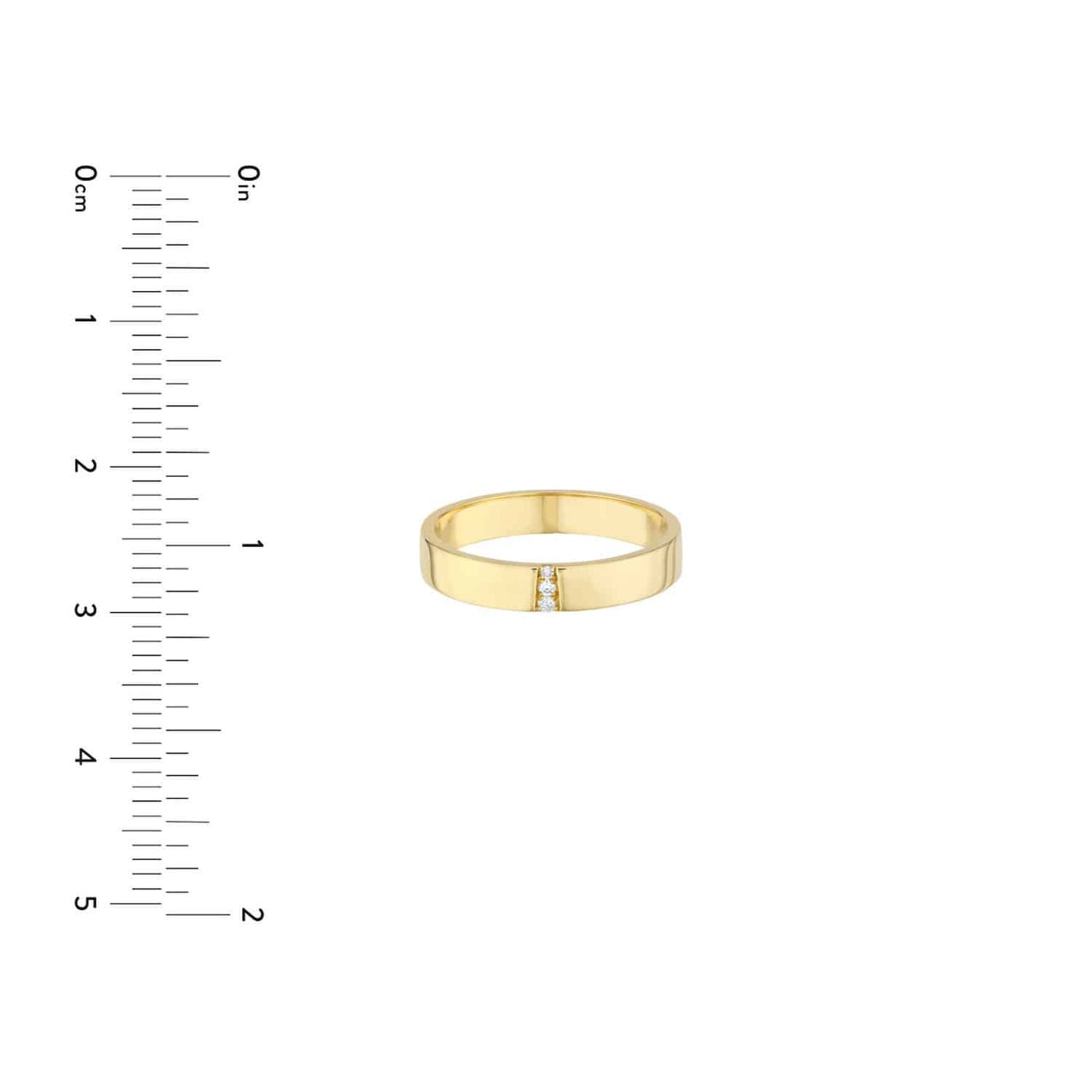 0.03CTW Real Diamond 14K Real Gold Yellow Trio Polished Band Ring