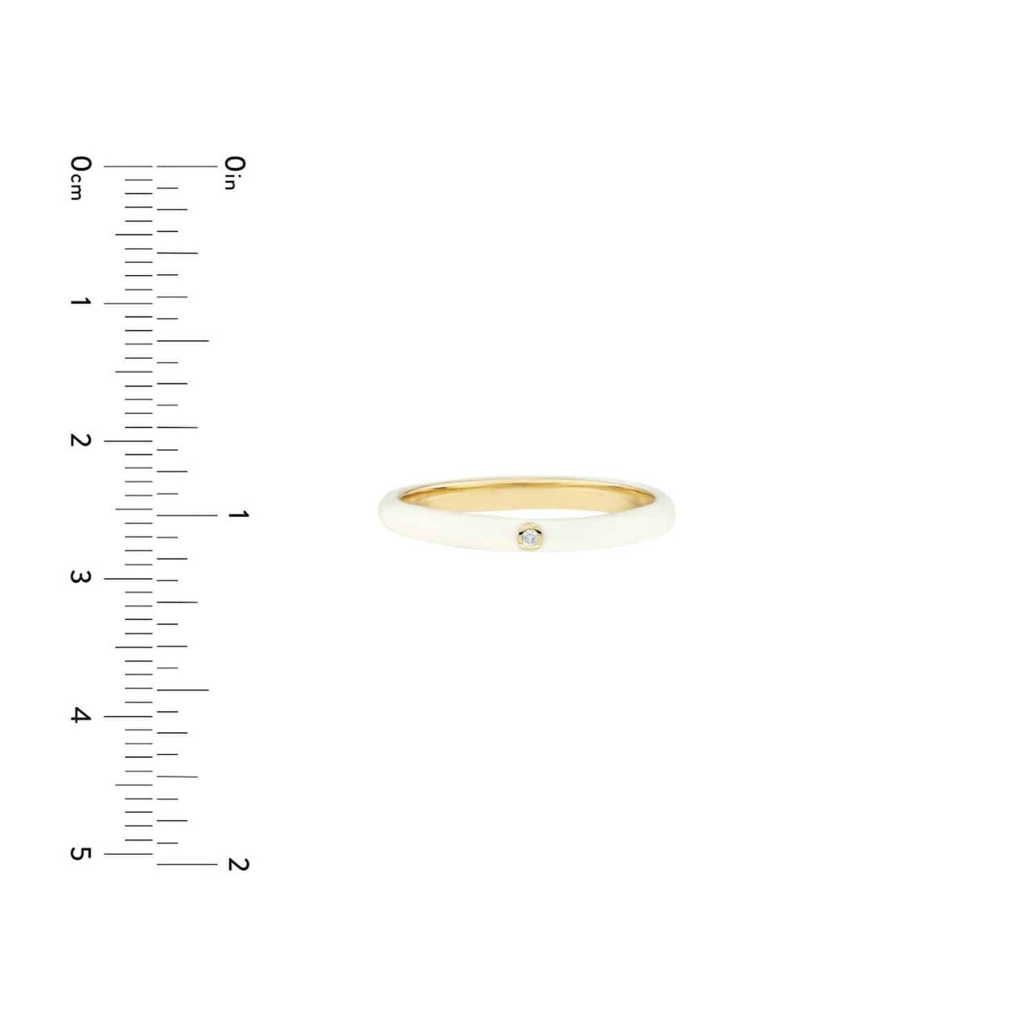 0.02CT Real Diamond 14K Real Gold Yellow White Enamel Band Ring