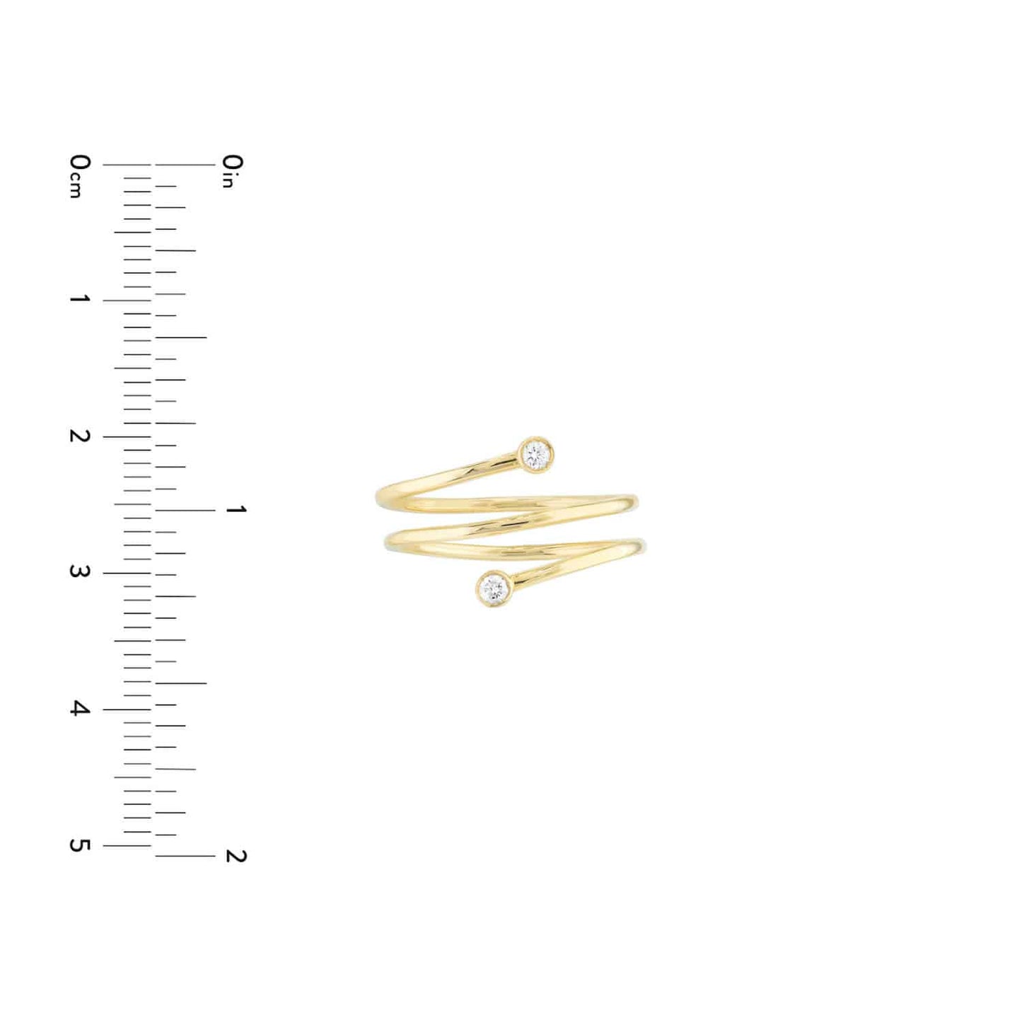 0.07CTW Real Diamond 14K Real Gold Wrap Around Bypass Cocktail Ring