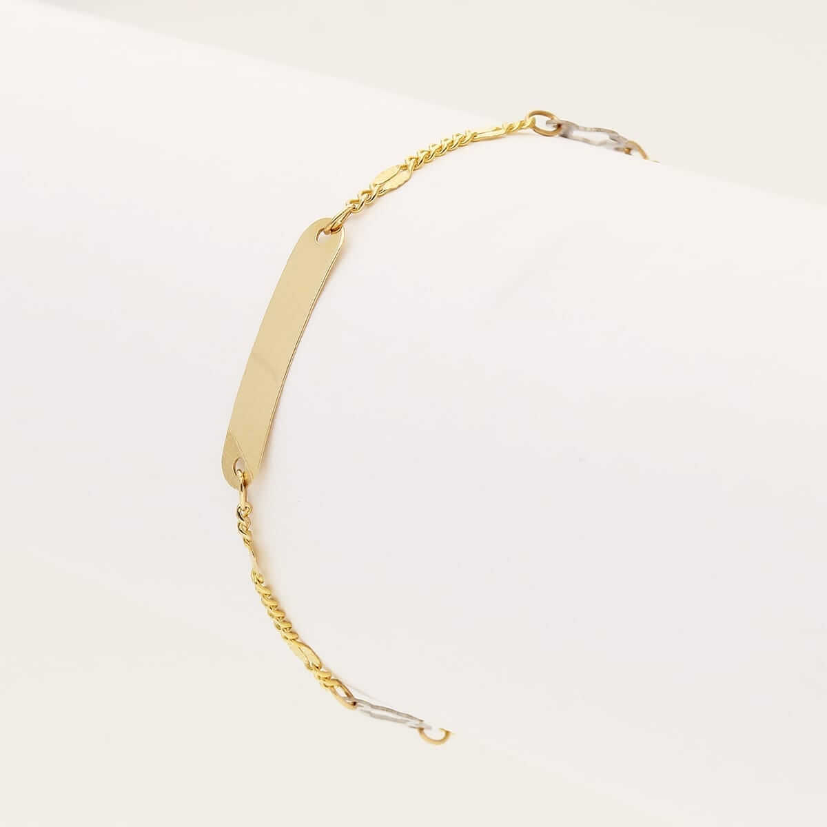 Kids 14K Gold Cuban Open Flower Charm ID Bracelet 4.5"-5.25" Adjustable