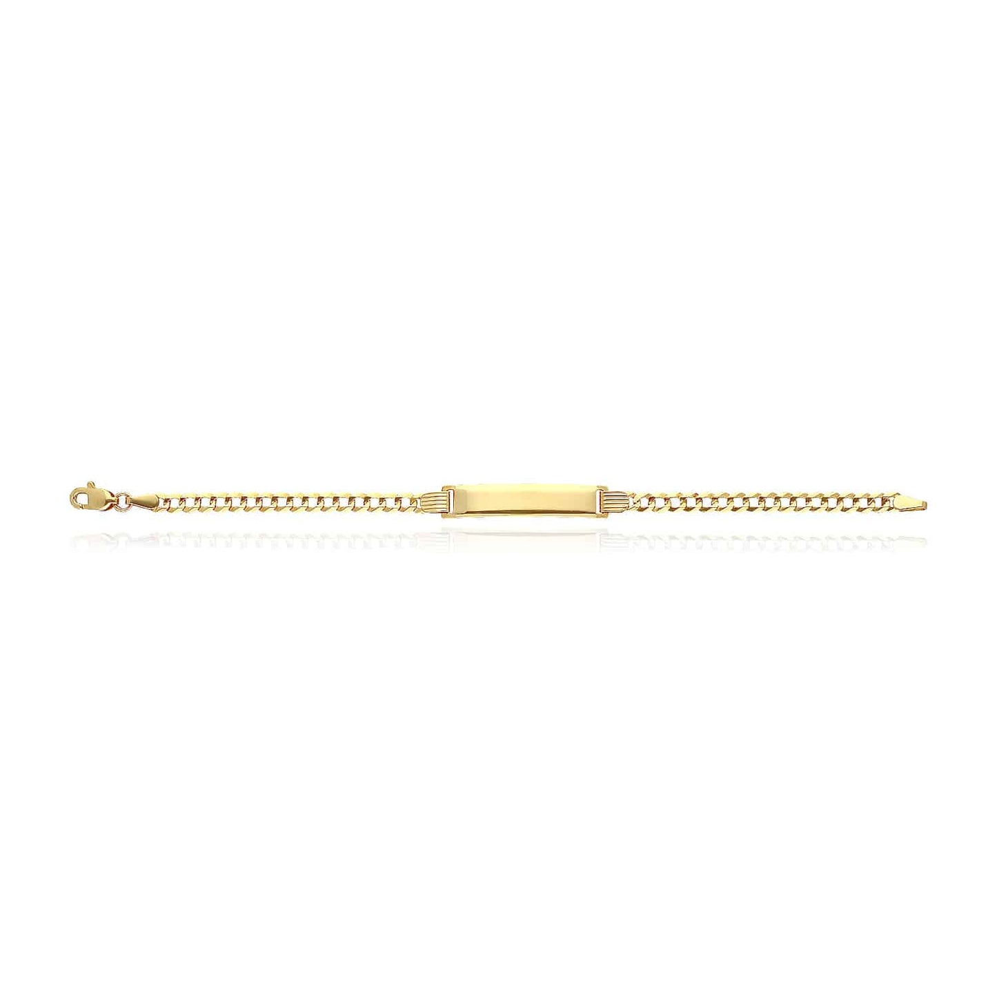 Kids 10K Gold Yellow Cuban Engravable ID Bracelet 6"