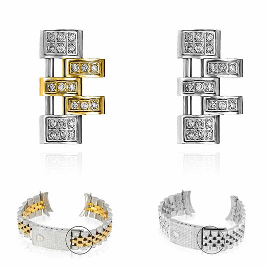 Extra White and 2-Tone Links for Rolex Watch Datejust Natural Diamond 31mm Watch