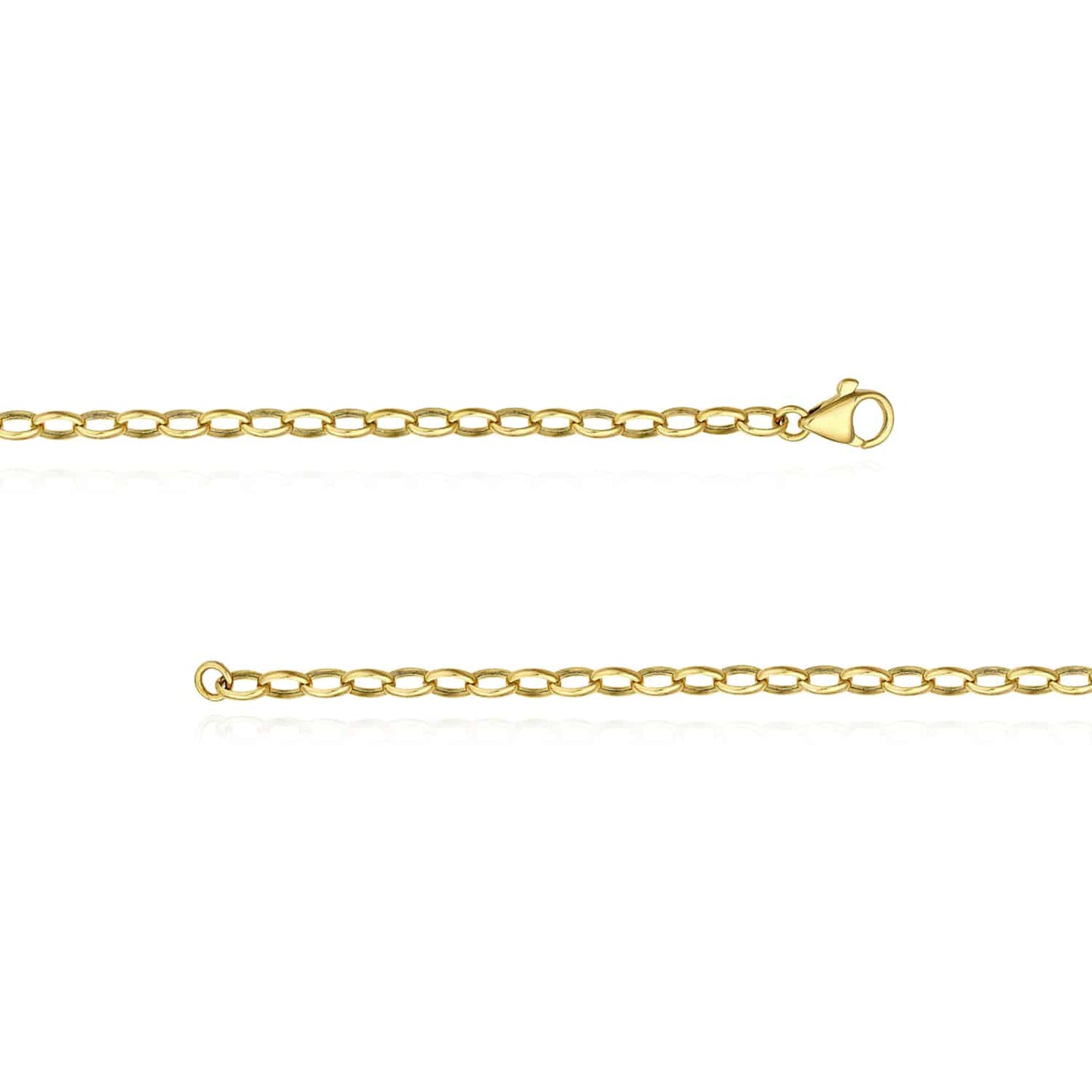 14K Real Gold Yellow 4.5mm Oval Cable Bracelet 7.5"