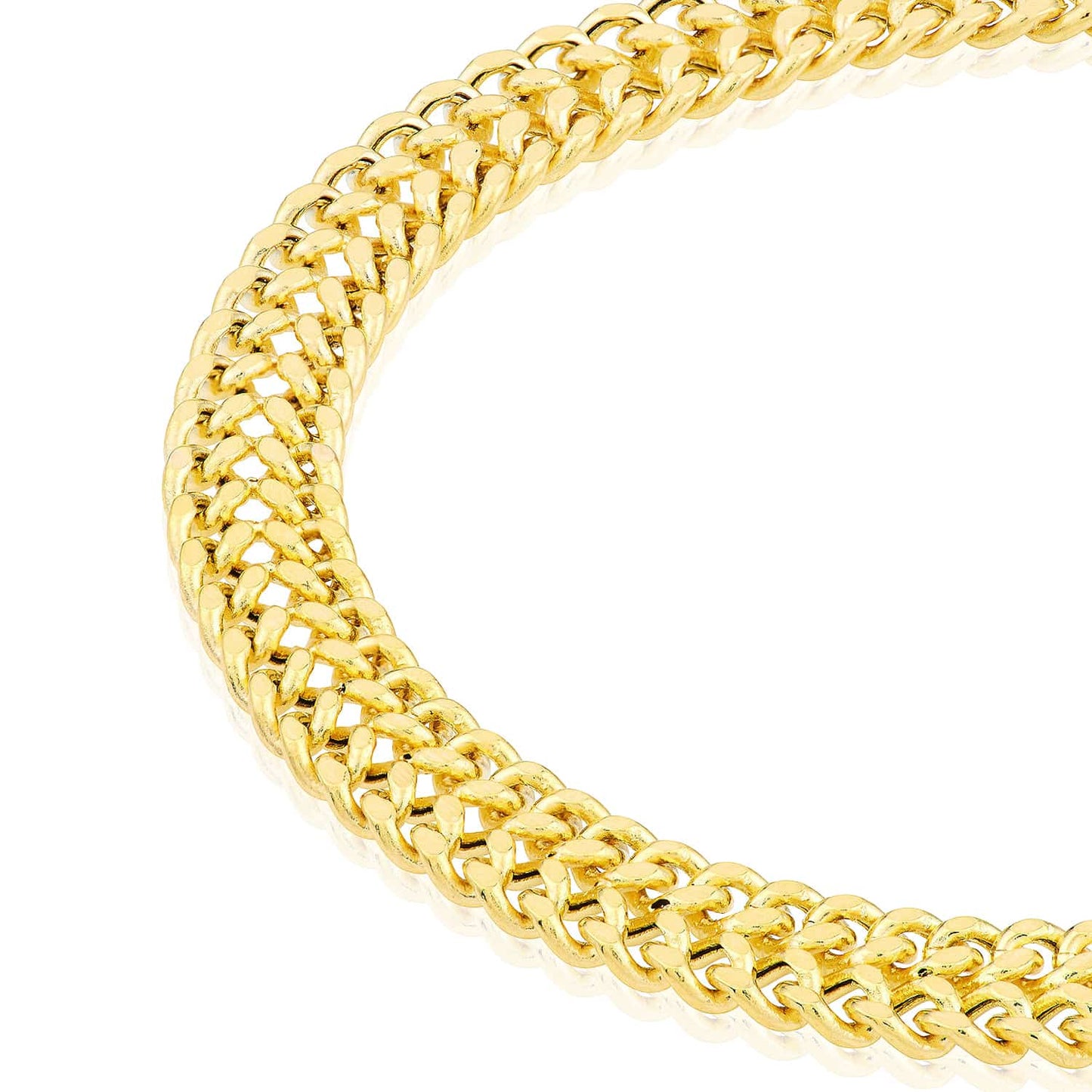 14K Real Gold Yellow 5.9mm Diamond-Cut Bismark Bracelet 7.5"