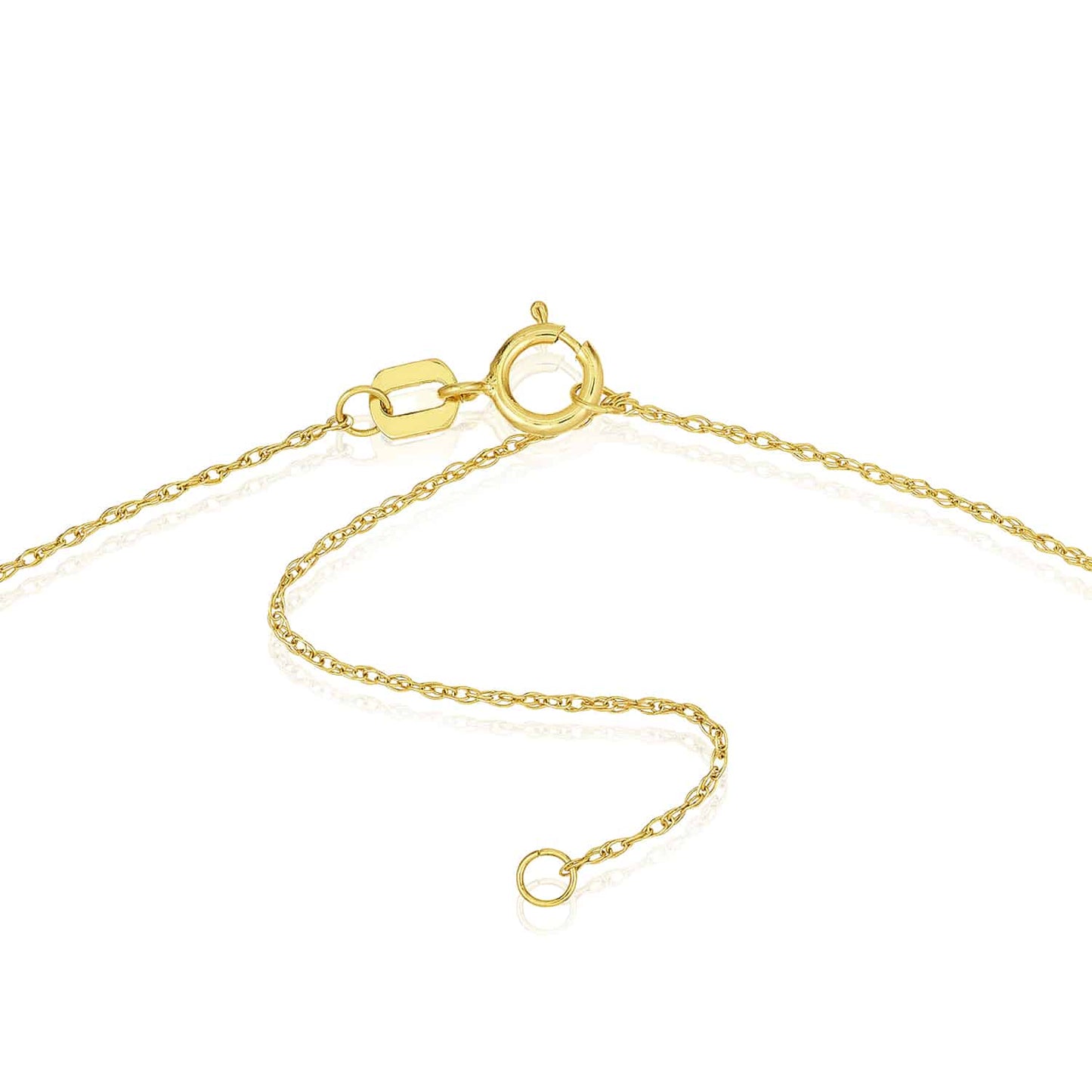 14K Yellow Gold Mortarboard Graduation Cap Cable Necklace (Solid Links) 16"-18" Adjustable