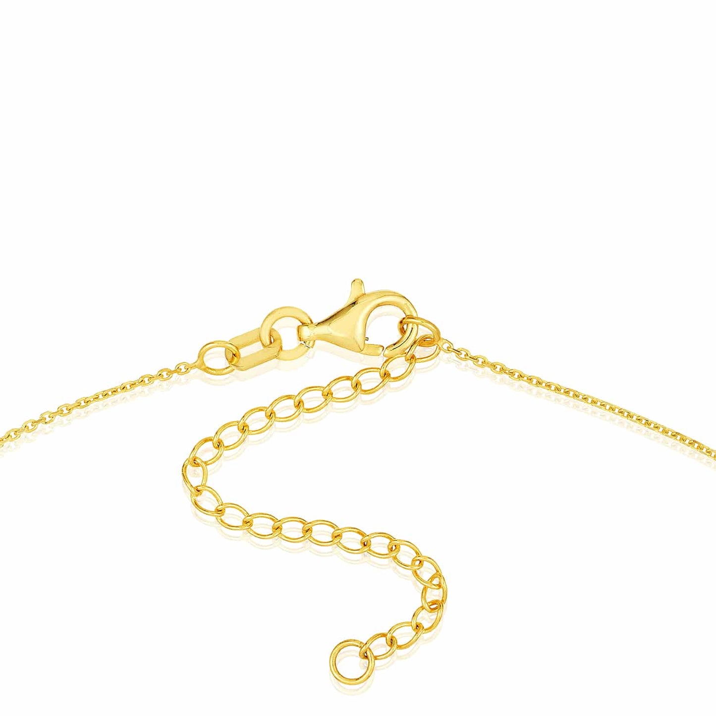 14K Gold Chevron Heart Round Medallion 16-18" Adjustable Necklace