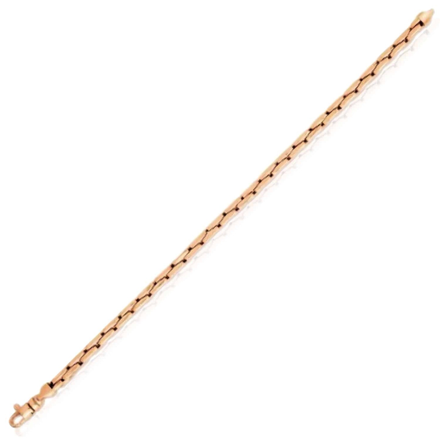 14K Real Gold Yellow White Rose 4.5mm Compressed Cable Bracelet 7.5"