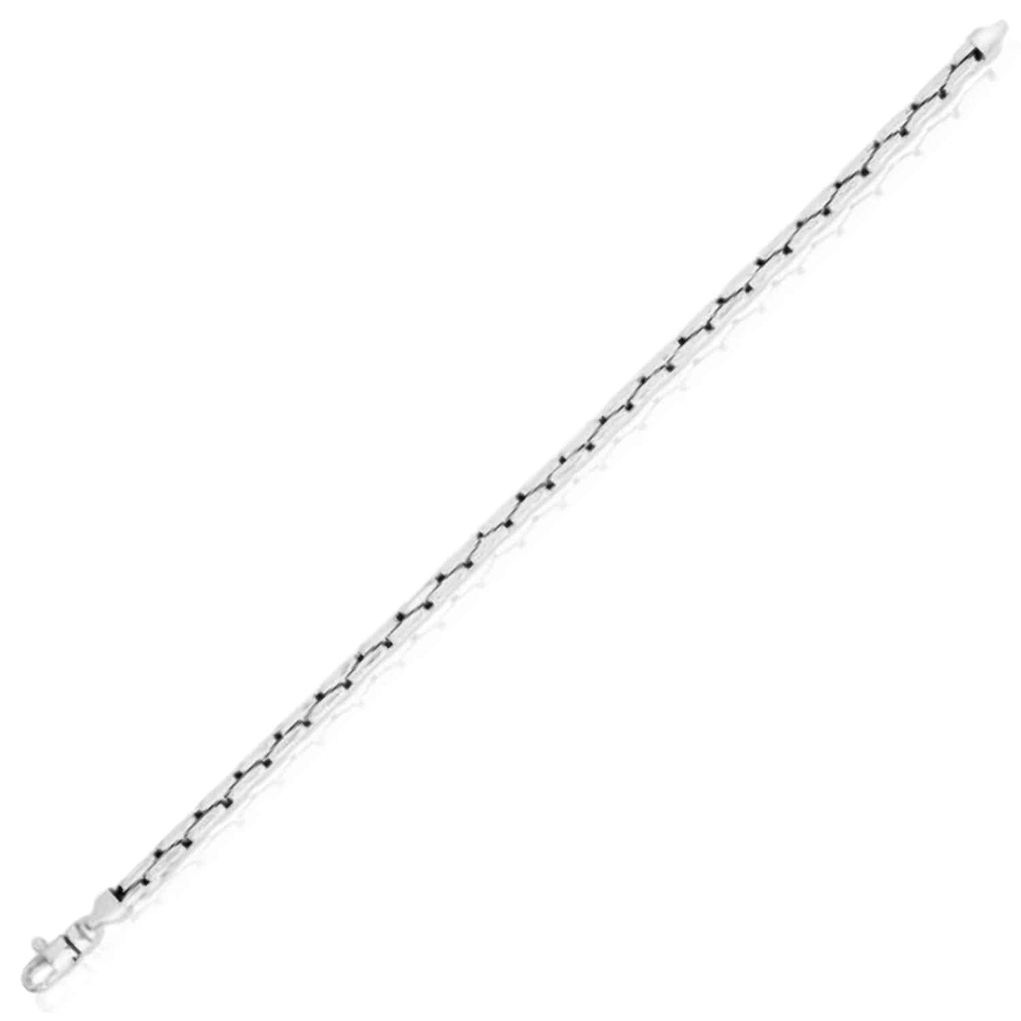 14K Real Gold Yellow White Rose 4.5mm Compressed Cable Bracelet 7.5"