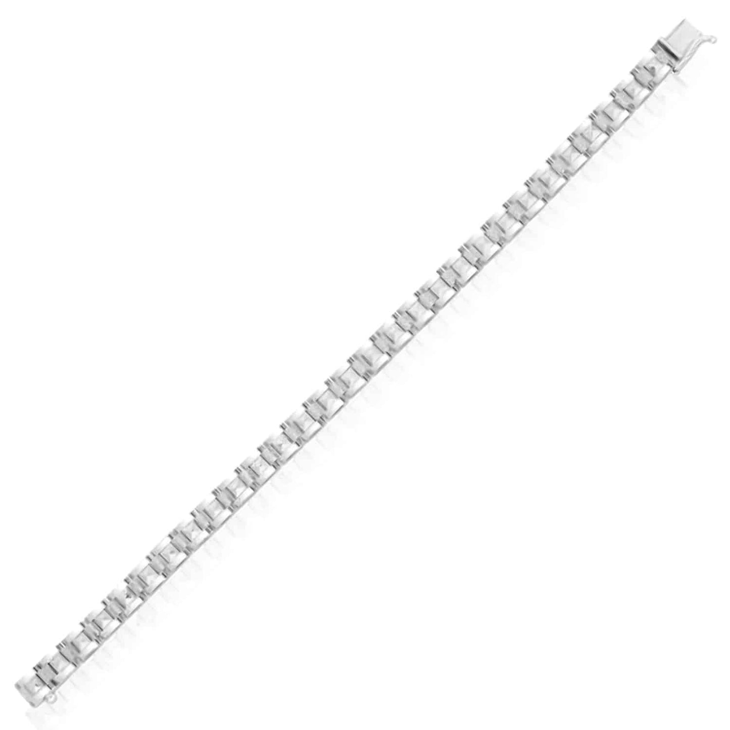 14K Real Gold Yellow White Rose 6mm Stampato Spike Pyramid Bracelet 7"
