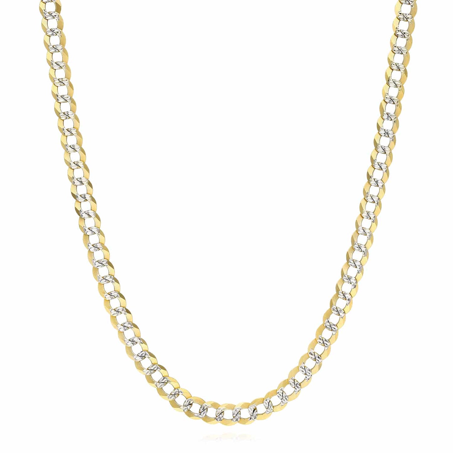 Solid 14K Real Gold 3.6mm Diamond-Cut Cuban Chain Necklace 16"-24"