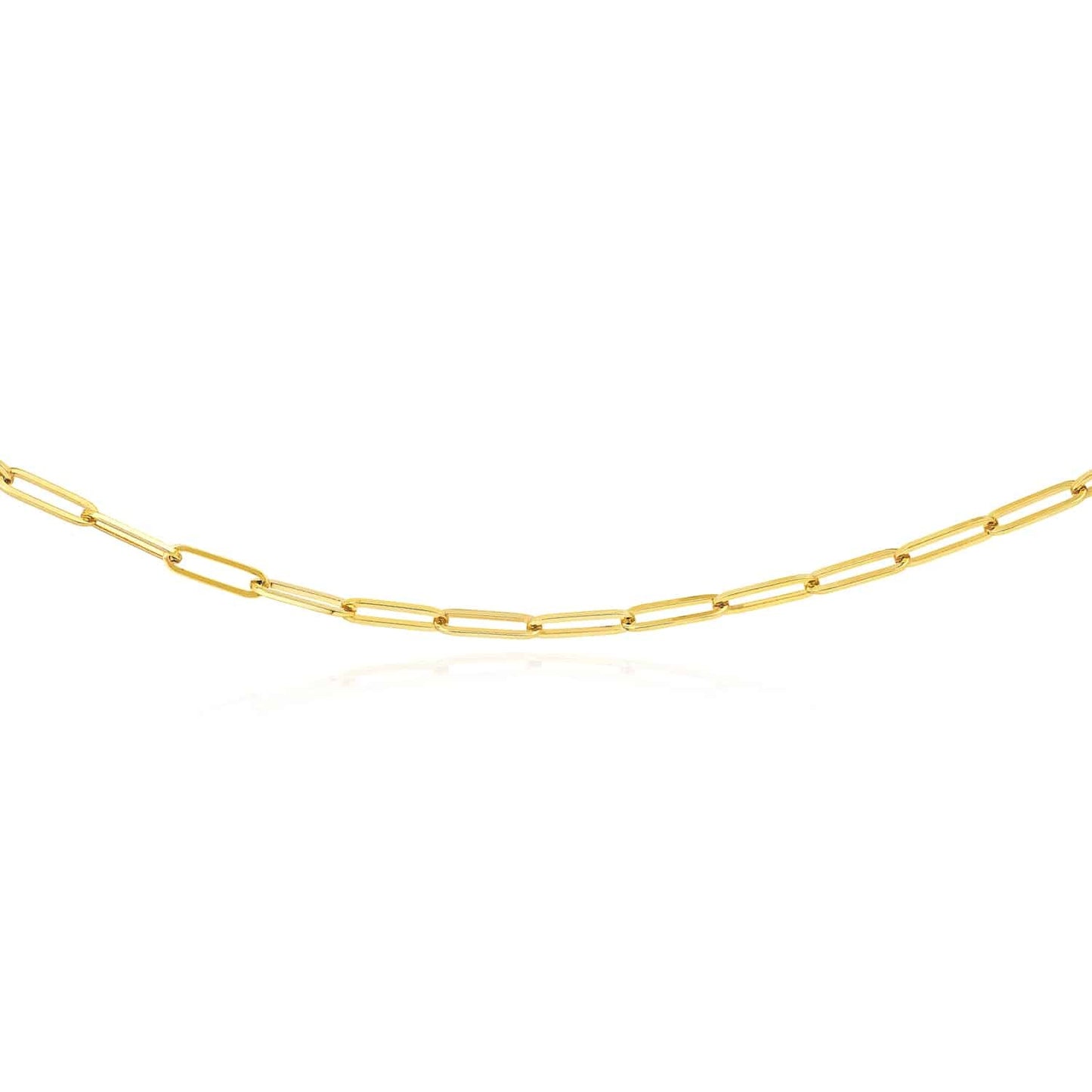Solid 14K Yellow Gold 5mm Paperclip Bracelet 8"