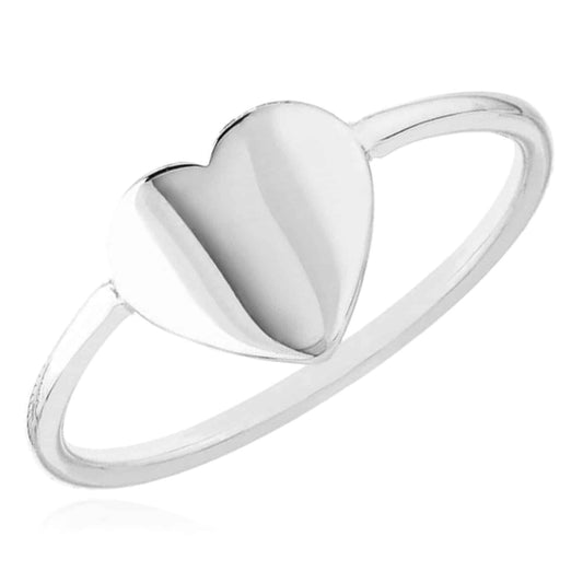 Engravable 14K White Gold Heart Cocktail Ring